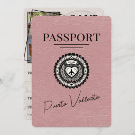 Dusty Rose Puerta Vallarta Reisepass Save the Date