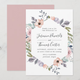 Dusty Rose Rosa Aquarellrahmen | Hochzeit Einladung