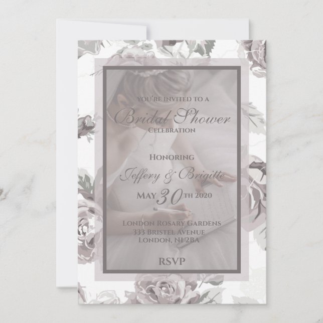 Dusty Rose Rosa Brautparty Ankündigung (Vorderseite)