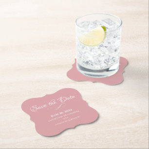 Dusty Rose Rosa Einfache romantische Hochzeit Untersetzer