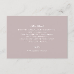 Dusty Rose Rosa Formal Classic Hochzeit Begleitkarte