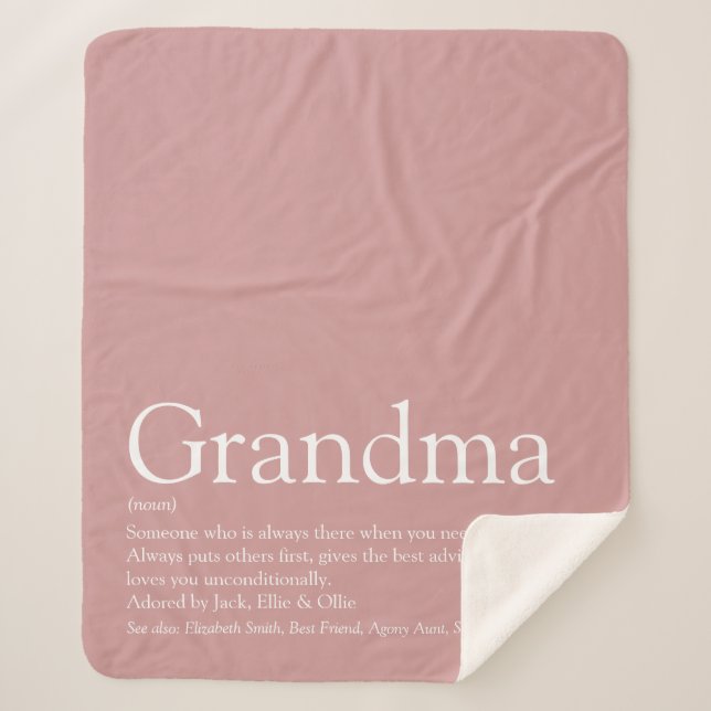 Dusty Rose Rosa Oma Definition Sherpadecke (Vorderseite)