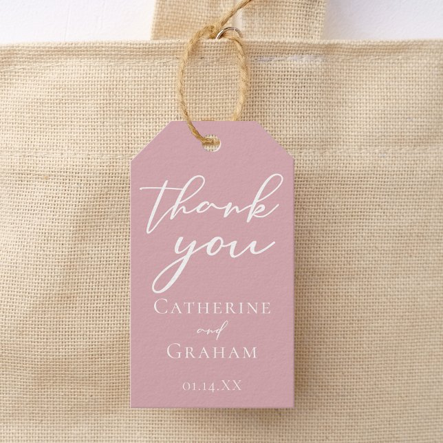 Dusty Rose Rosa Personalisiert Romantische Hochzei Geschenkanhänger (Von Creator hochgeladen)