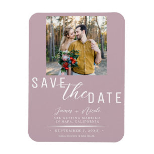 Dusty Rose Rosa Save the Date Foto Hochzeit Magnet