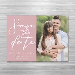 Dusty Rose Rosa Save the Date Foto Magnet-Karte Magnetkarte