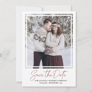 Dusty Rose Rosa und Foto Save the Date
