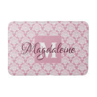 Dusty Rose Rosa Vintag Damask Monogramm und Name