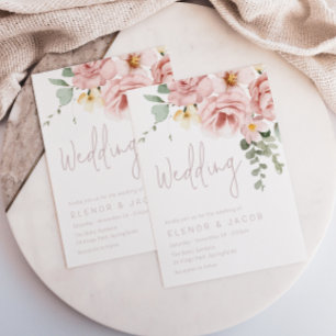Dusty Rose & Sage Floral Wedding Einladung
