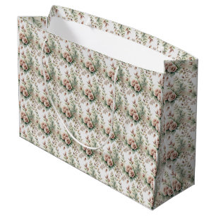 Dusty Rose Sage Green Floral Bridal Kinderdusche Große Geschenktüte