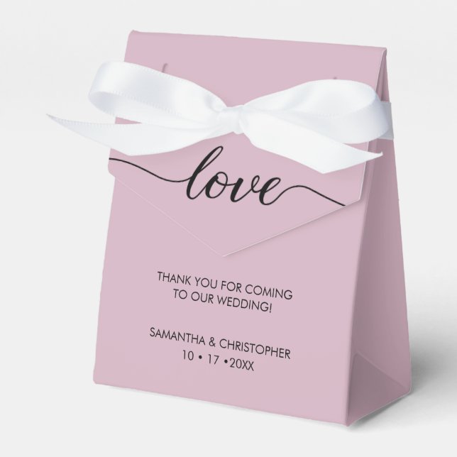 Dusty Rose Simple & Elegant Liebe Wedding ScrIpt Geschenkschachtel (Vorderseite)