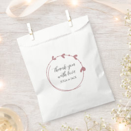 Dusty Rose Simple Heart Wreath Wedding Geschenktütchen