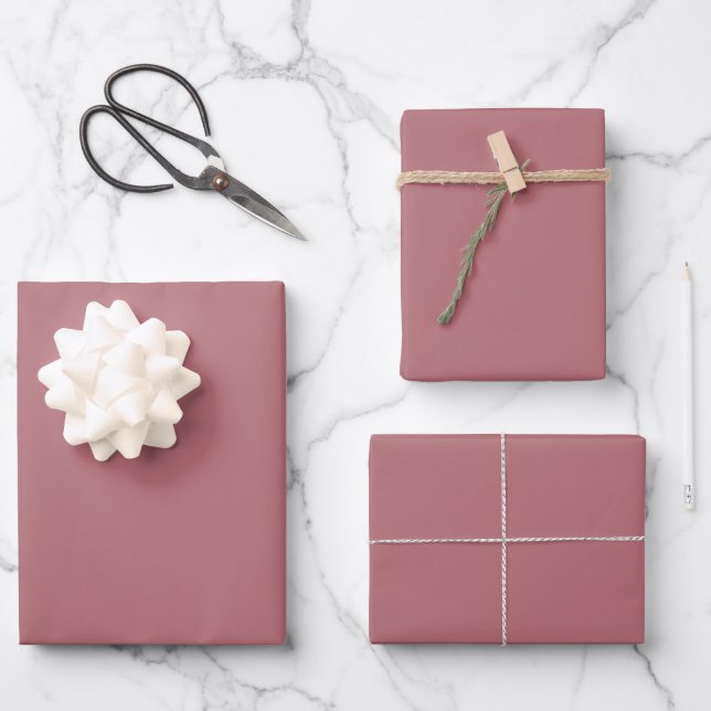 Dusty Rose Solid Color Geschenkpapier Set (Vorderseite)