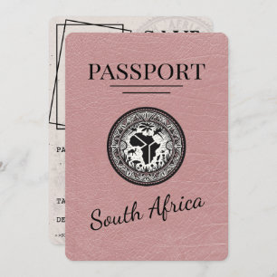 Dusty Rose South Africa Passport Save The Date