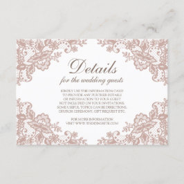 Dusty Rose Spitze Hochzeitskarte Begleitkarte