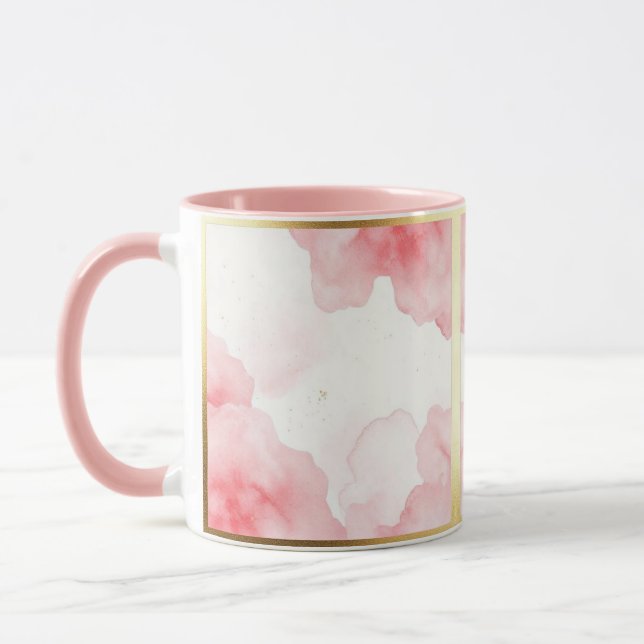 Dusty Rose Sprinkled Gold Frame Tasse (Links)