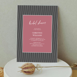 Dusty Rose Streifen Bridal Dusche Einladung
