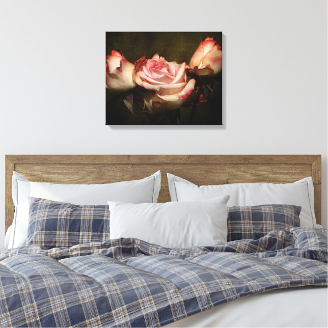 Dusty Rose Stretch Canvas Print Leinwanddruck (Insitu (Schlafzimmer))