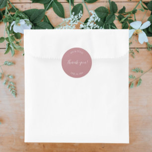 Dusty Rose Stylized Wedding Vielen Dank Runder Aufkleber
