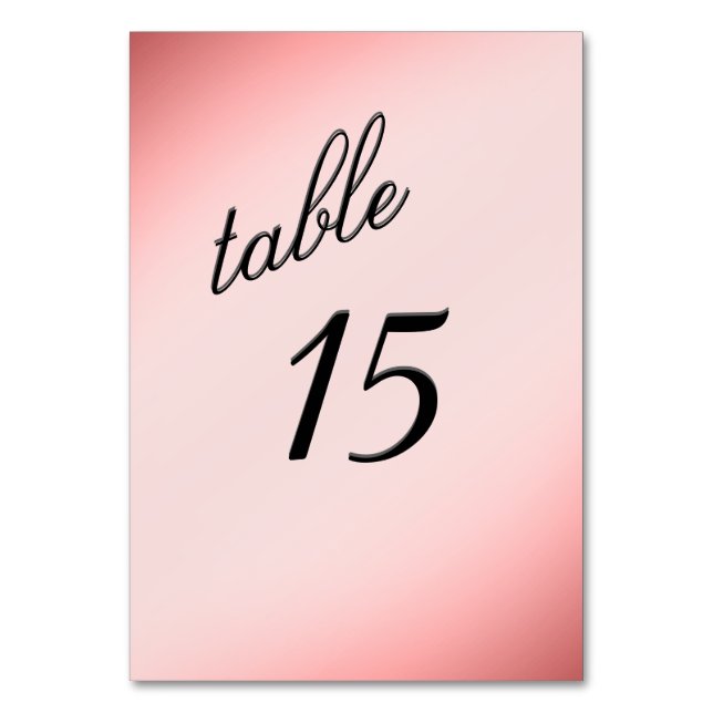 Dusty Rose Tischnummer (Vorderseite)