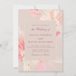 Dusty Rose Tropical Orchid Hochzeit Einladung