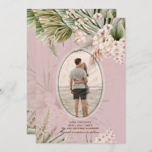 Dusty Rose Tropical Pampas Grass FOTO Hochzeit Sav Save The Date