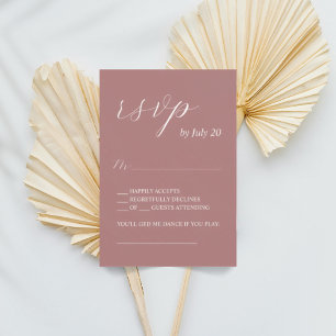 Dusty Rose uAwg Kalligrafie Hochzeitskarten RSVP Karte