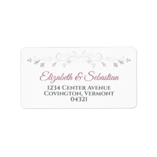 Dusty-Rose über das White Elegant Wedding Address  Adressaufkleber
