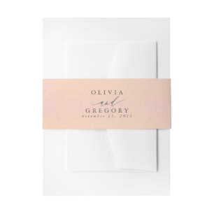 Dusty Rose und Blasspeach Shades Elegante Hochzeit Einladungsbanderole