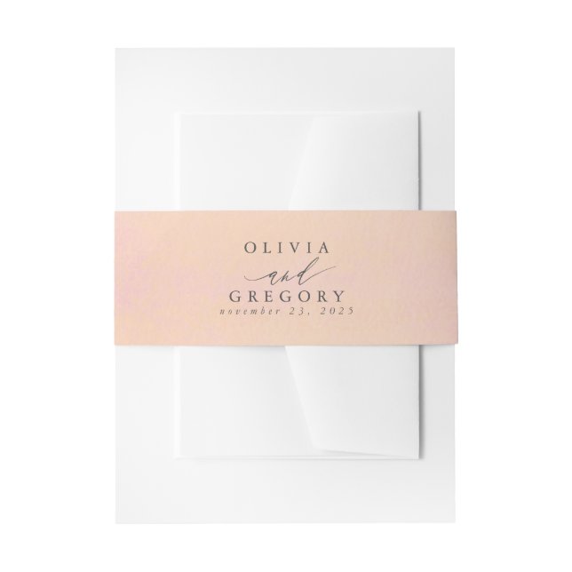 Dusty Rose und Blasspeach Shades Elegante Hochzeit Einladungsbanderole (Vorderseite Beispiel)