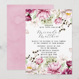 Dusty Rose und Blush Pink Paint Peony Wedding Einladung