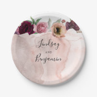 Dusty Rose und Burgund Red Floral Vintage Wedding