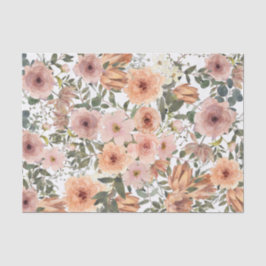 Dusty Rose und Burnt Orange Floral Seidenpapier
