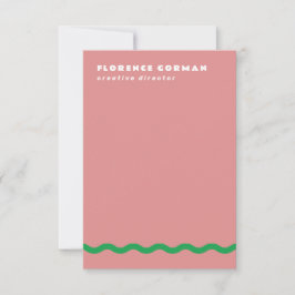Dusty Rose und Green Wavy Frame Personal Dankeskarte