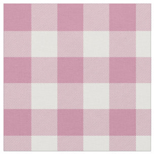 Dusty Rose und White Gingham Kariert Stoff