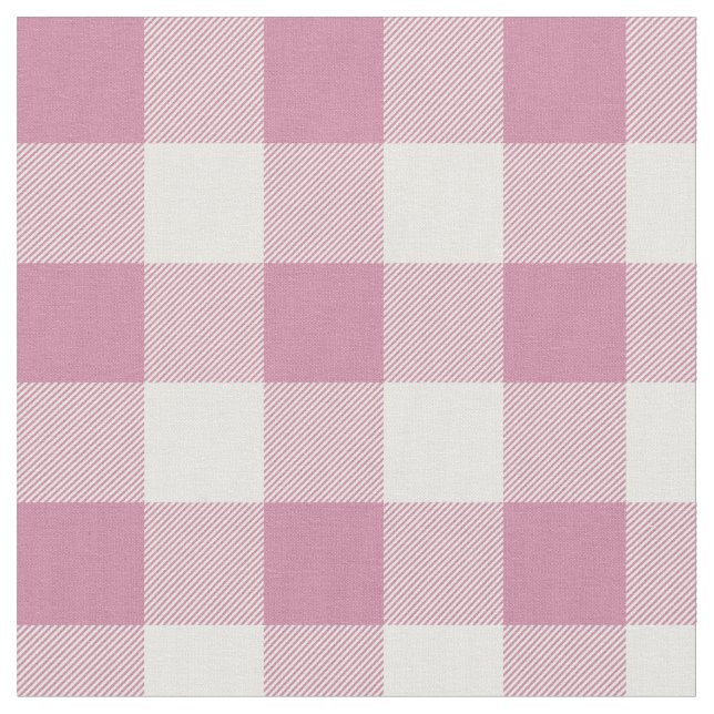 Dusty Rose und White Gingham Kariert Stoff (Nahaufnahme)