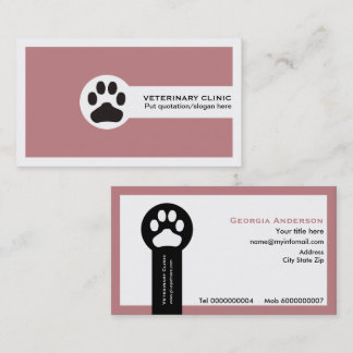 Dusty Rose Vet/Veterinary Clinical minimalistisch Visitenkarte