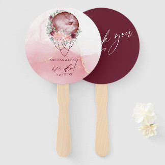 Dusty Rose Vollmond Wasserfarbener Himmel Fächer