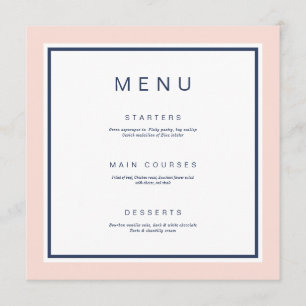 Dusty Rose Wasserfarbe Blumenmodisch Moderne rosa Menükarte