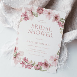 Dusty Rose Wasserfarbenes Brautparty Einladung