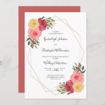 Dusty Rose Wasserfarbengeometrische Hochzeit