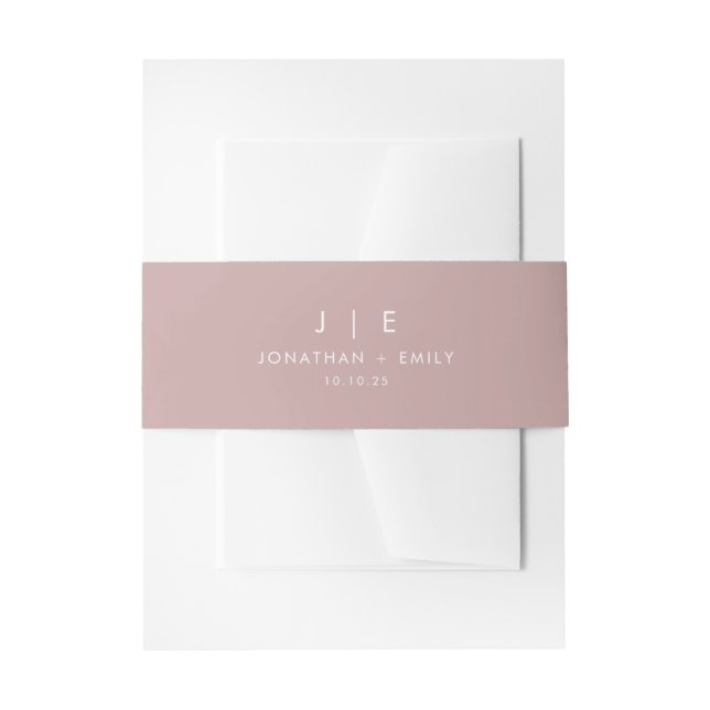 Dusty Rose Wedding Monogram Einladungsbanderole (Vorderseite Beispiel)