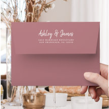 Dusty Rose Wedding Rücksendeadresse Envelope