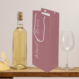 Dusty Rose Wedding Trauzeugin Stilistisches Skript Geschenktüte Für Weinflaschen