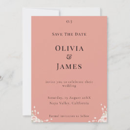 Dusty Rose Whispered Petals Minimalist Elegant Save The Date