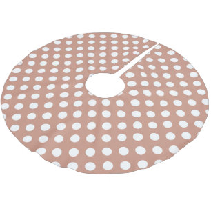 Dusty Rose & white polka dots Weihnachtsbaumrock Polyester Weihnachtsbaumdecke