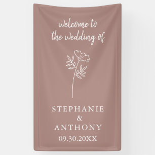 Dusty Rose Wildblume Hochzeitsbanner Banner