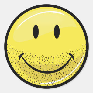 Dusty Ruff Bearded Face Runder Aufkleber