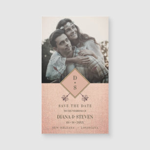 Dusty Rustic Boho Foto Verlobung Save the Date Magnetkarte