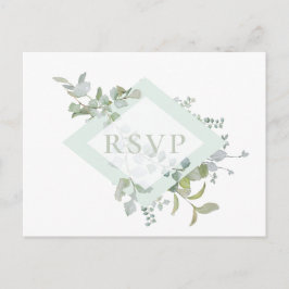 Dusty Sage Botanical Wedding RSVP Song Request Einladungspostkarte