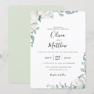 Dusty Sage Botanische Hochzeitseinladung Einladung